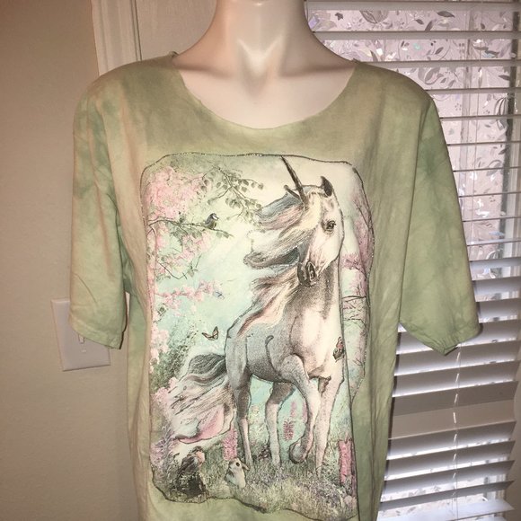 The Mountain Unicorn Shirt XL Sparkled Cut Out Neckline NEW - Picture 1 of 4
